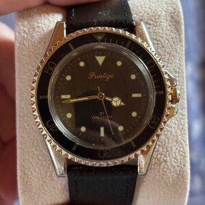 Prestige by Waltham Black and Gold Men's Watch